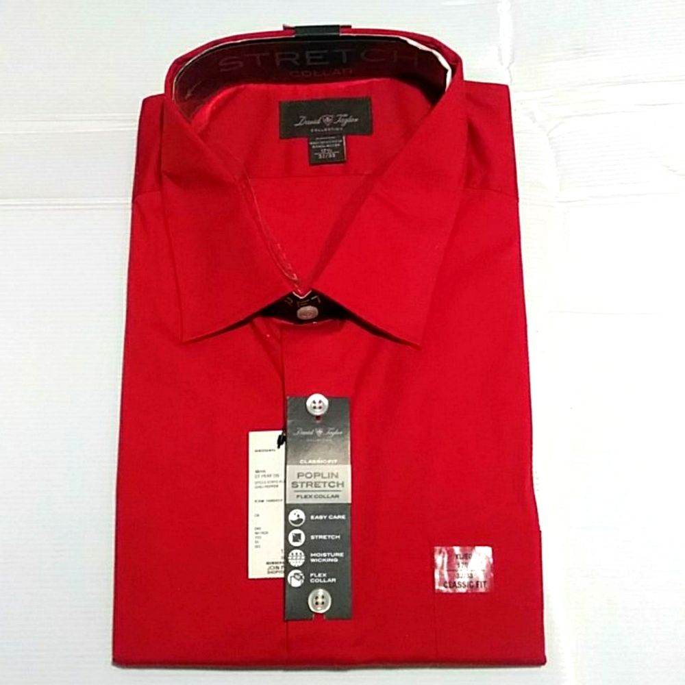 David Taylor Collection Classic Fit Shirt Size XL Color Chili Pepper NWT